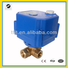 Válvula eléctrica de 3 vías L-flow 1/4 &quot;de latón DC9-24V con función de realimentación de señal